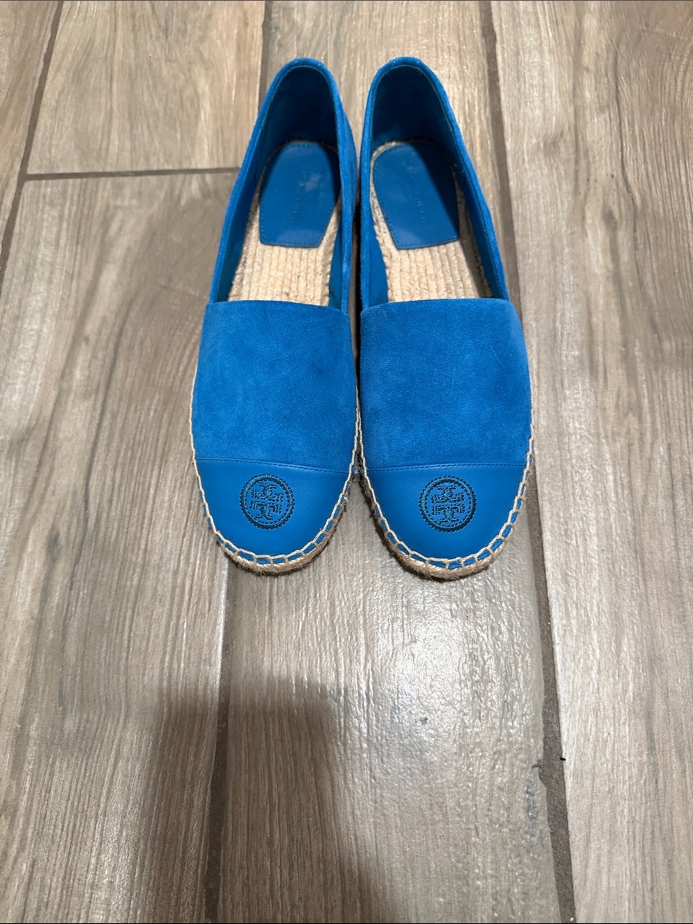 Tory Burch Cobalt Blue Suede Espadrille Flats